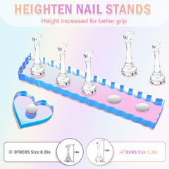 Soportes acrílicos BAGTeck para practicar arte de uñas.