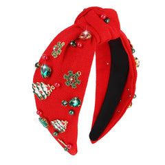 Diadema BAHABY de Navidad con cristales rojos, ideal para lucir en fiestas.