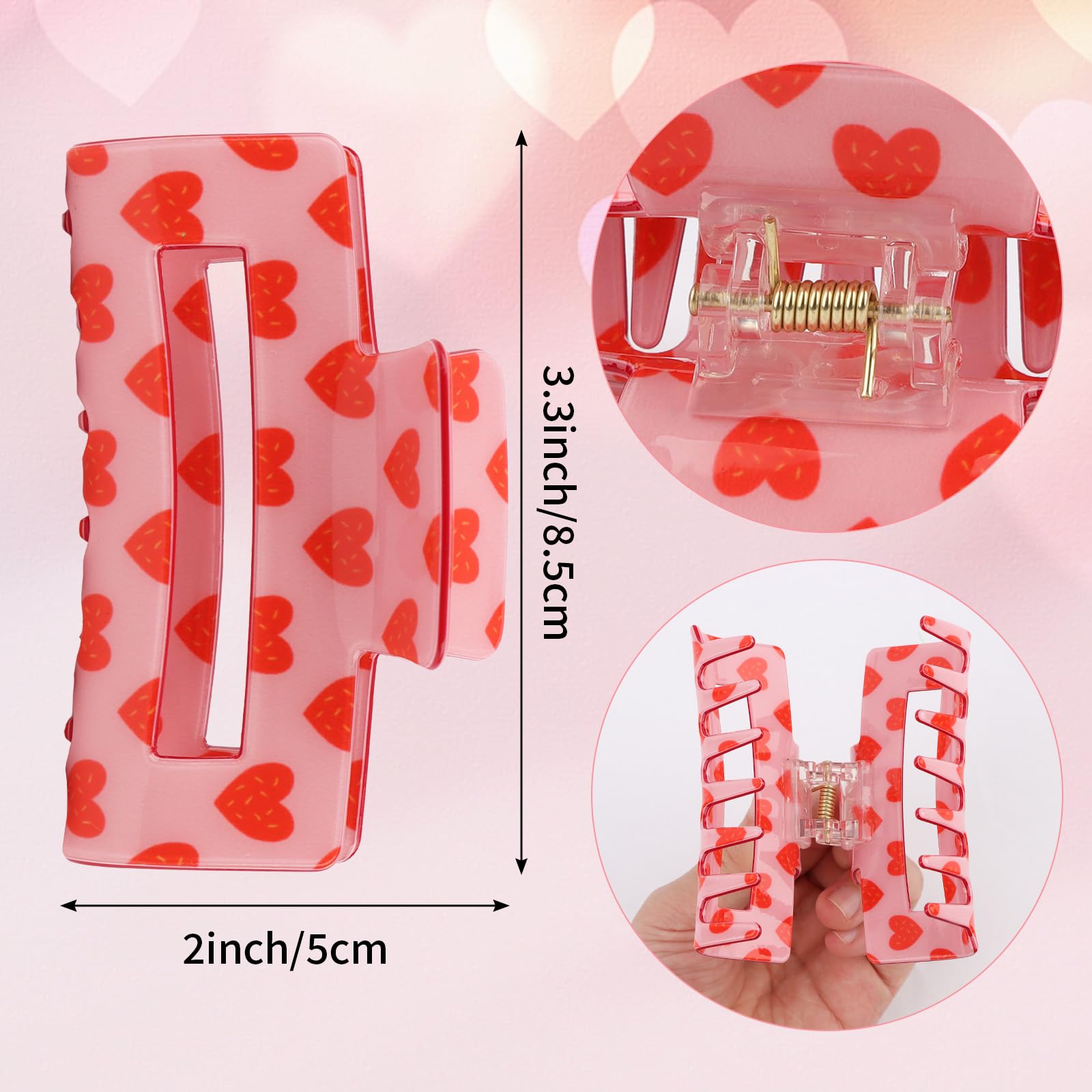 Pack de cuatro prendedores con corazones de BAHABY para estilos variados.