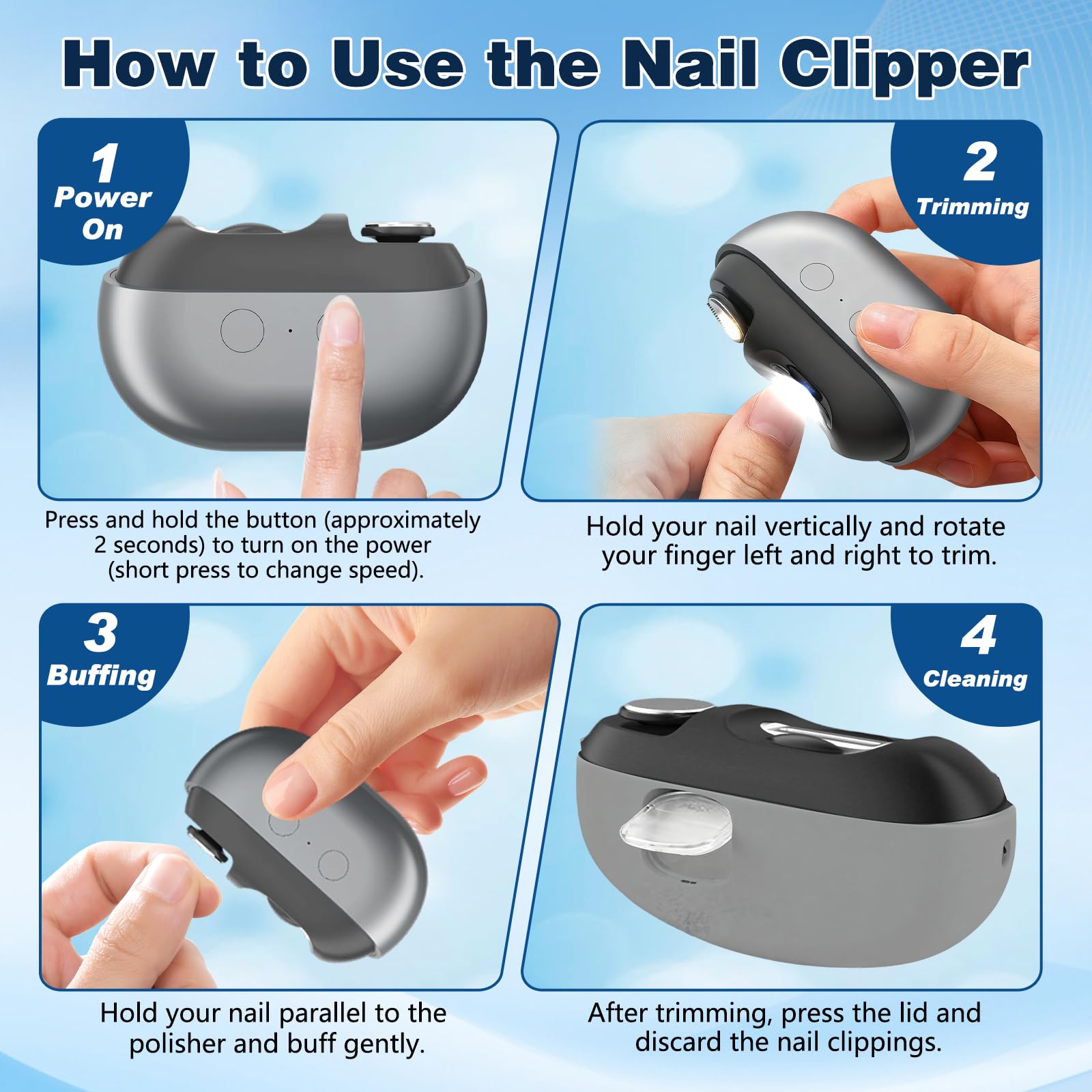 BaiKupo EasyClip operates quietly for peaceful grooming sessions