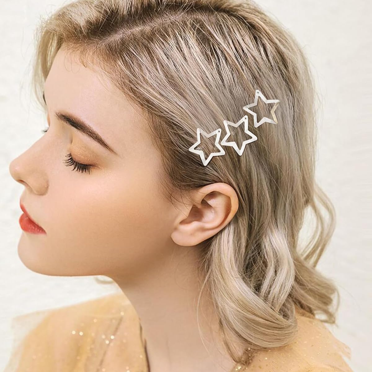 Clip estrella Baisai para coletas y trenzas, estilo rápido y seguro.