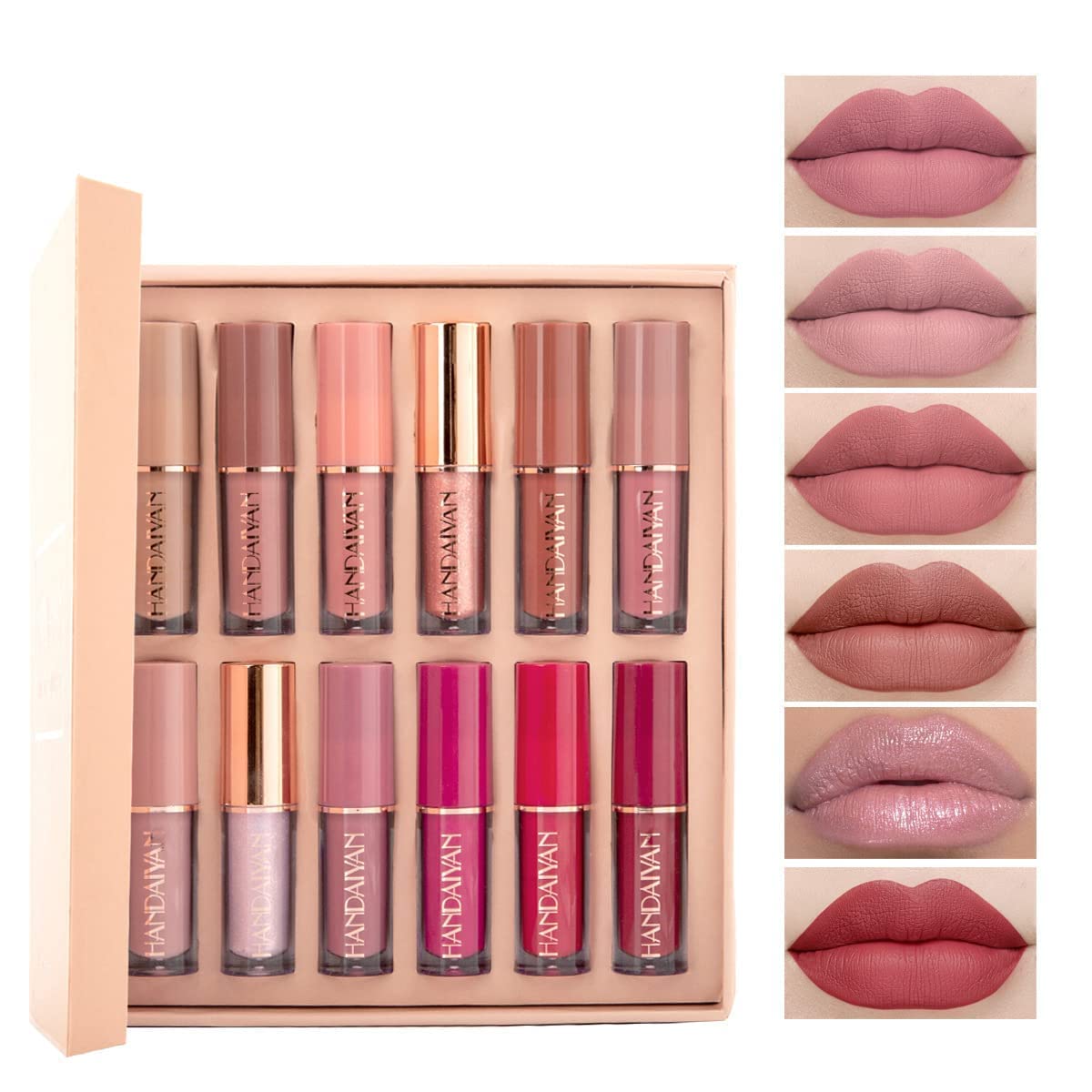 Labios nude BAISEN DIARY para un look natural y suave.