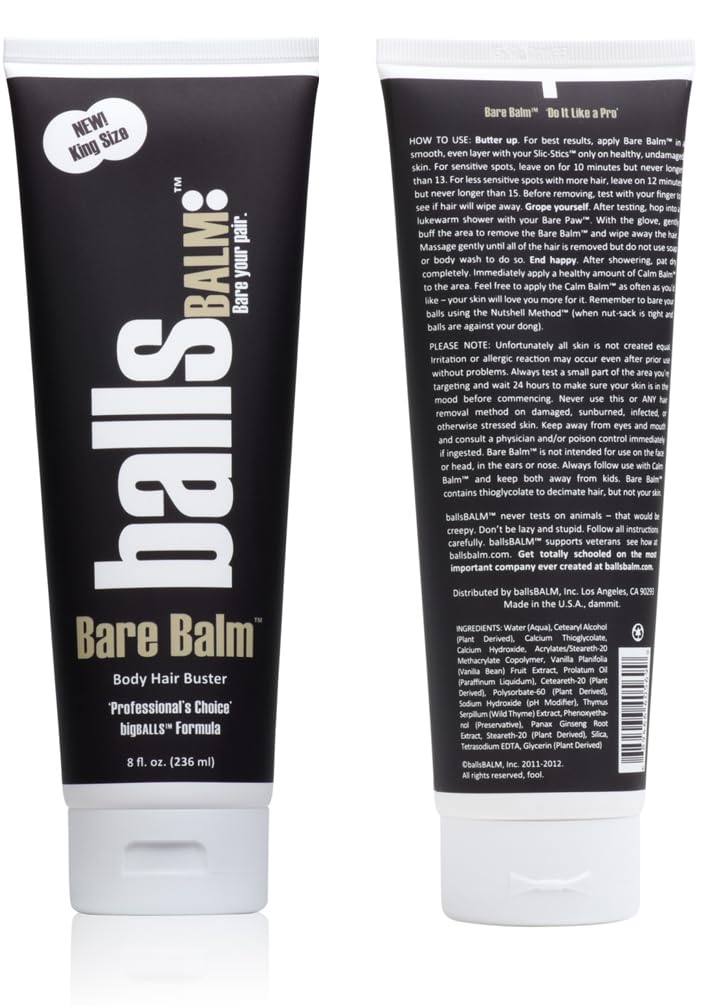 BallsBALM Bare Balm, aplicación externa segura en áreas específicas.