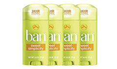 Ban desodorante invisible sólido con aroma dulce de fruta y jazmín, sin residuos visibles.