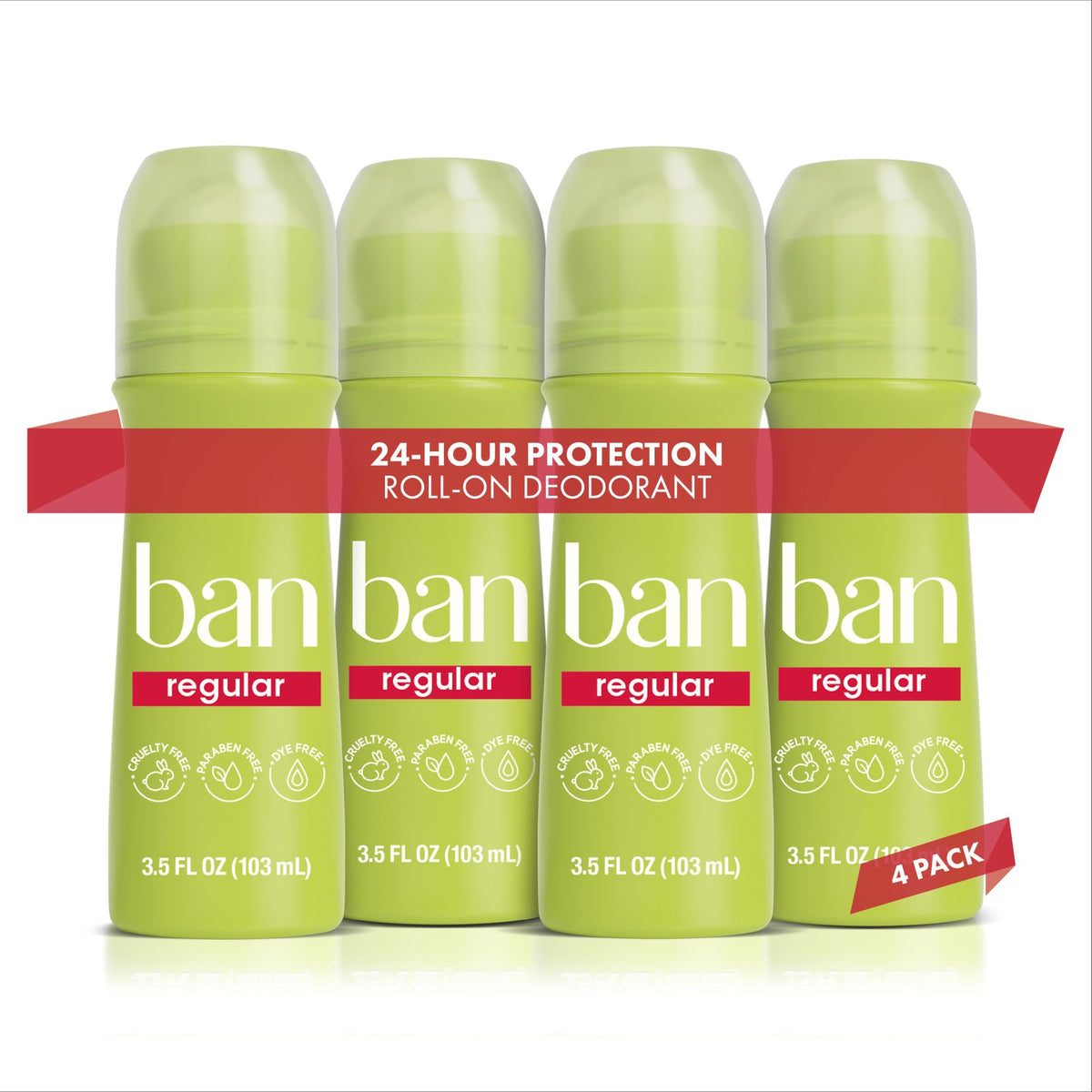 Ban Invisible Roll-On ofrece protección 24h para el día a día.