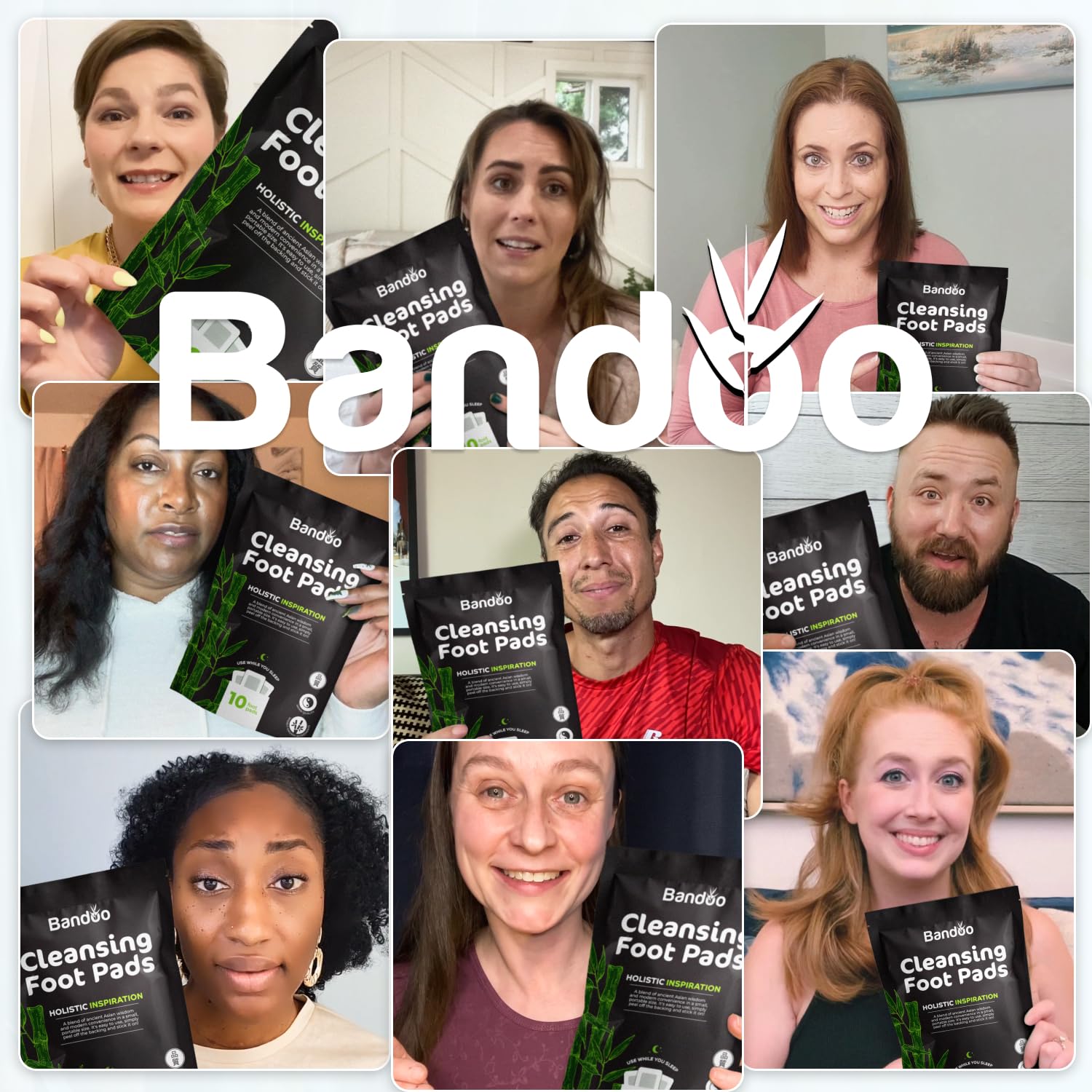 Bandoo Foot Pads, adhesivo suave con bambú-vinagre-tourmalina para dormir cómodo.