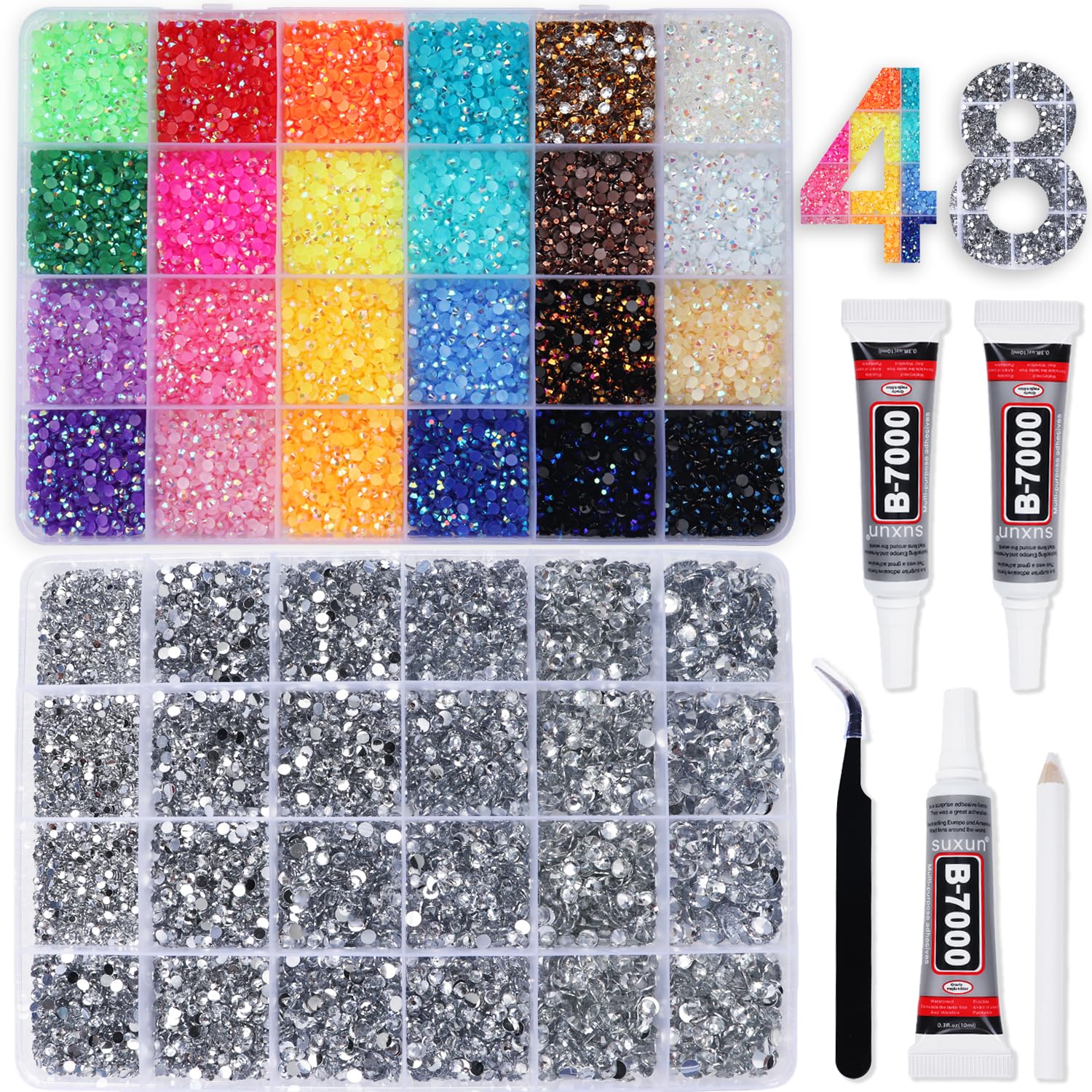 Piedras BAOYAALIN facetadas 3mm multicolor para manualidades brillantes.
