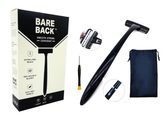 Bare Back Afeitadora Espalda Mango 17 Pulgadas para alcance cómodo