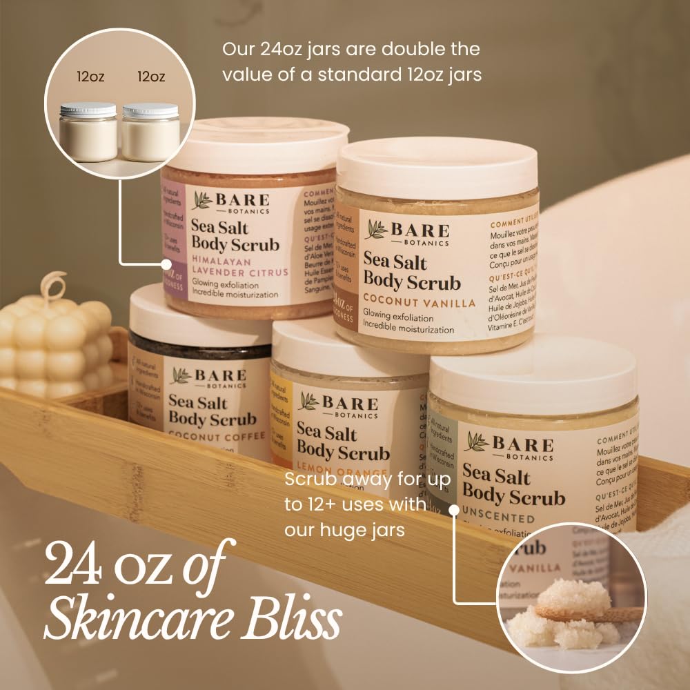 Bare Botanics textura de sal marina destaca exfoliación suave