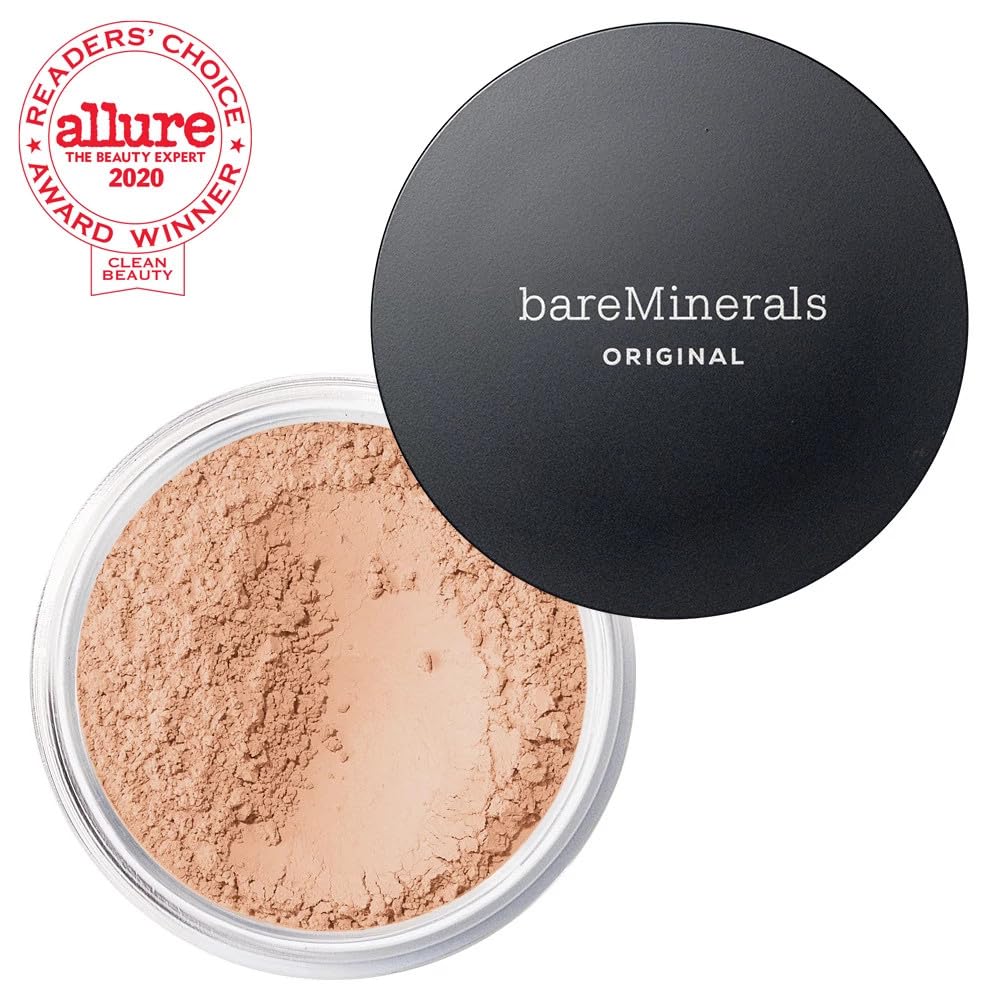 bareMinerals Original base en polvo, fórmula no comedogénica para poros limpios.
