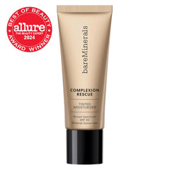 bareMinerals Complexion Rescue con acido hialuronico, hidratación de 24 horas para piel fresca.
