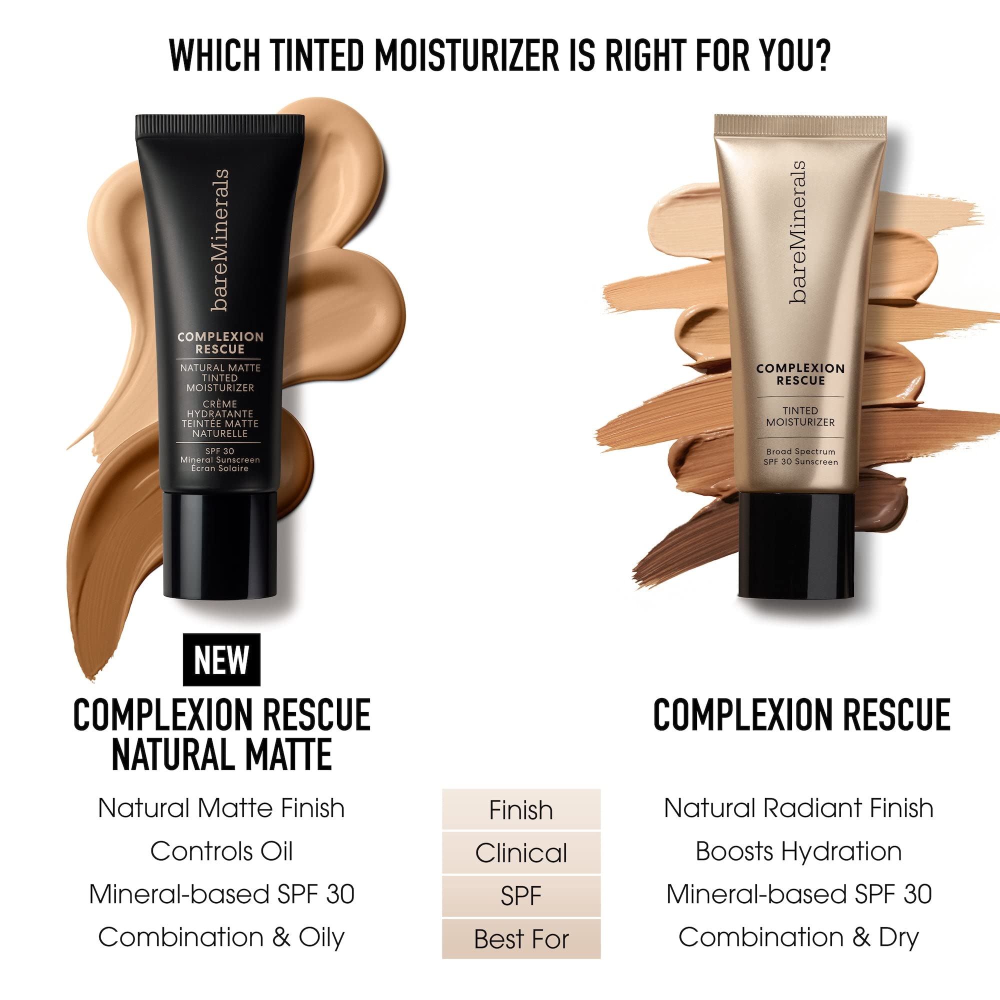bareMinerals Complexion Rescue, probado dermatológicamente para confianza.