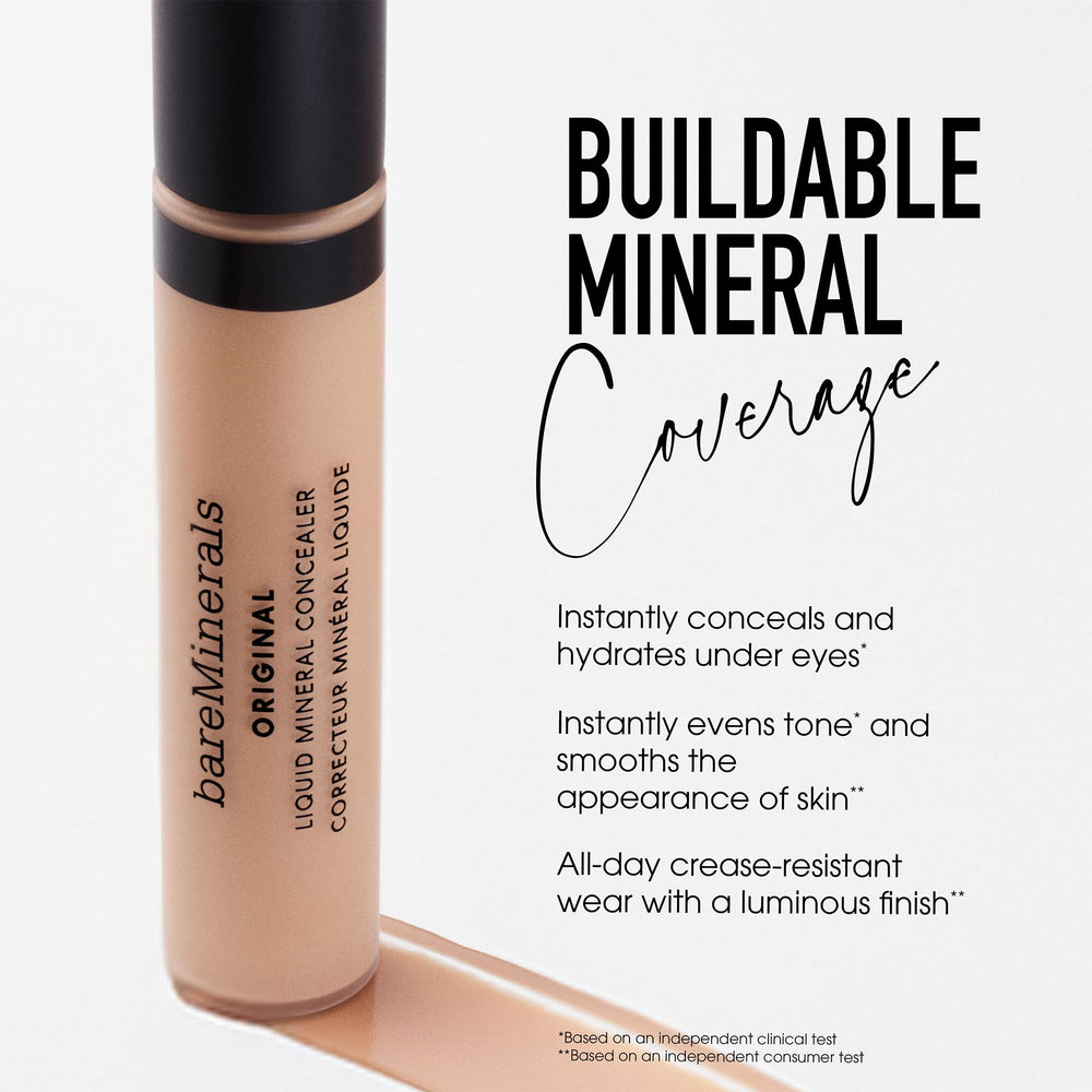 bareMinerals Corrector líquido cobertura media construible corrige imperfecciones con ligereza.