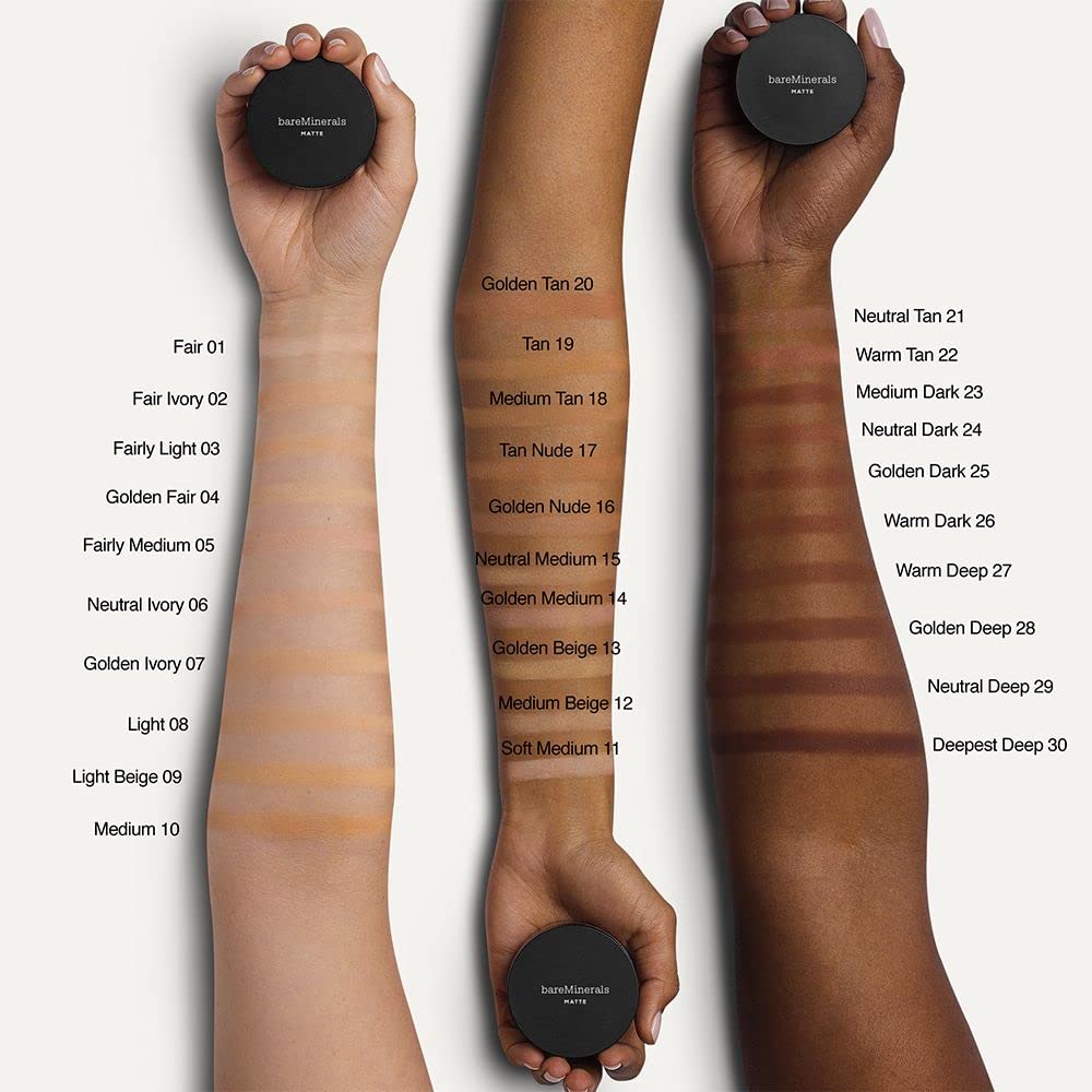 Fórmula vegana de bareMinerals Original Matte Foundation SPF 15, libre de talco.