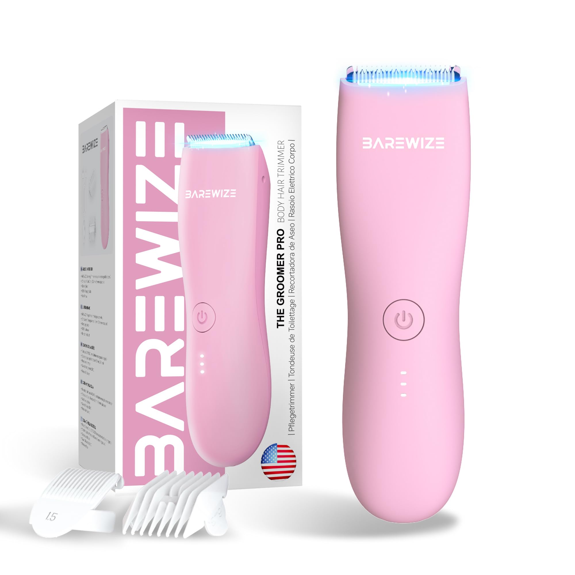 BAREWIZE Bikini Trimmer con filo cerámico para un corte preciso y suave