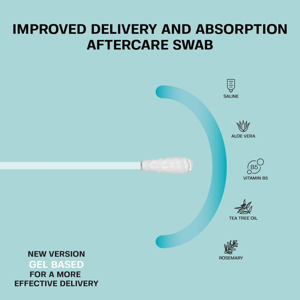 BASE LABORATORIES piercing aftercare swab for ears, gentle cleansing