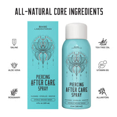 BASE LABORATORIES solución salina – limpieza suave para perforaciones