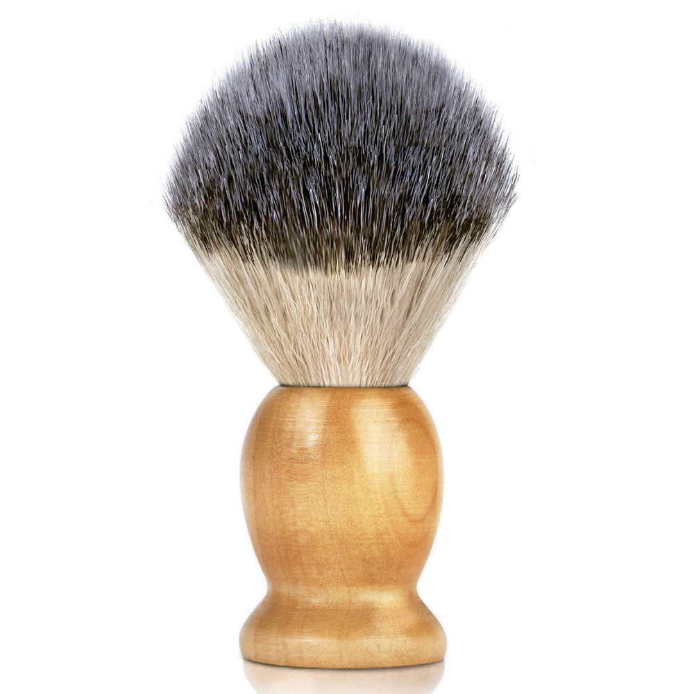 Brocha de afeitado Bassion con mango de madera para un afeitado suave y cómodo.