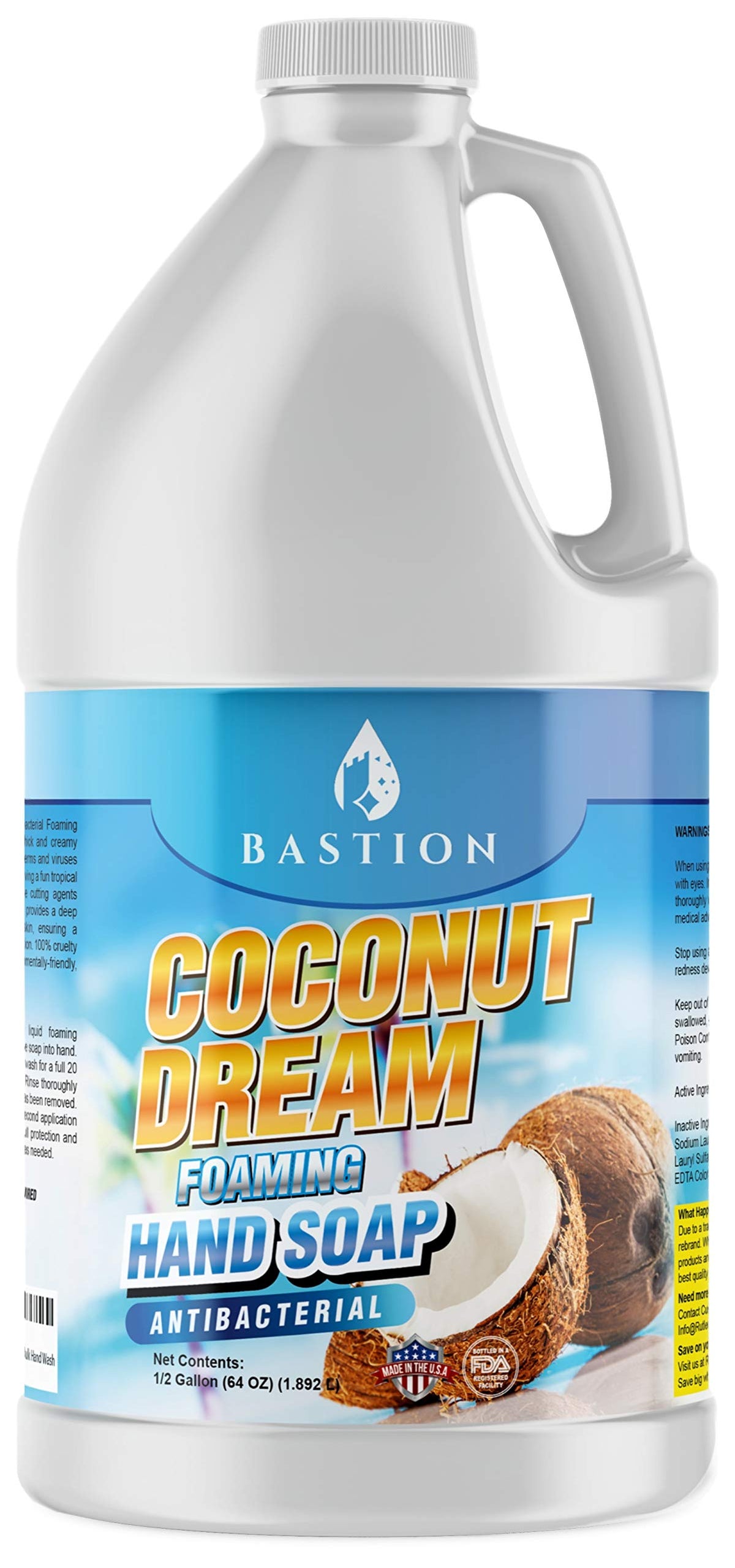 Bastion Jabon Manos Espumoso Coco Dream en botella para lavado diario suave.