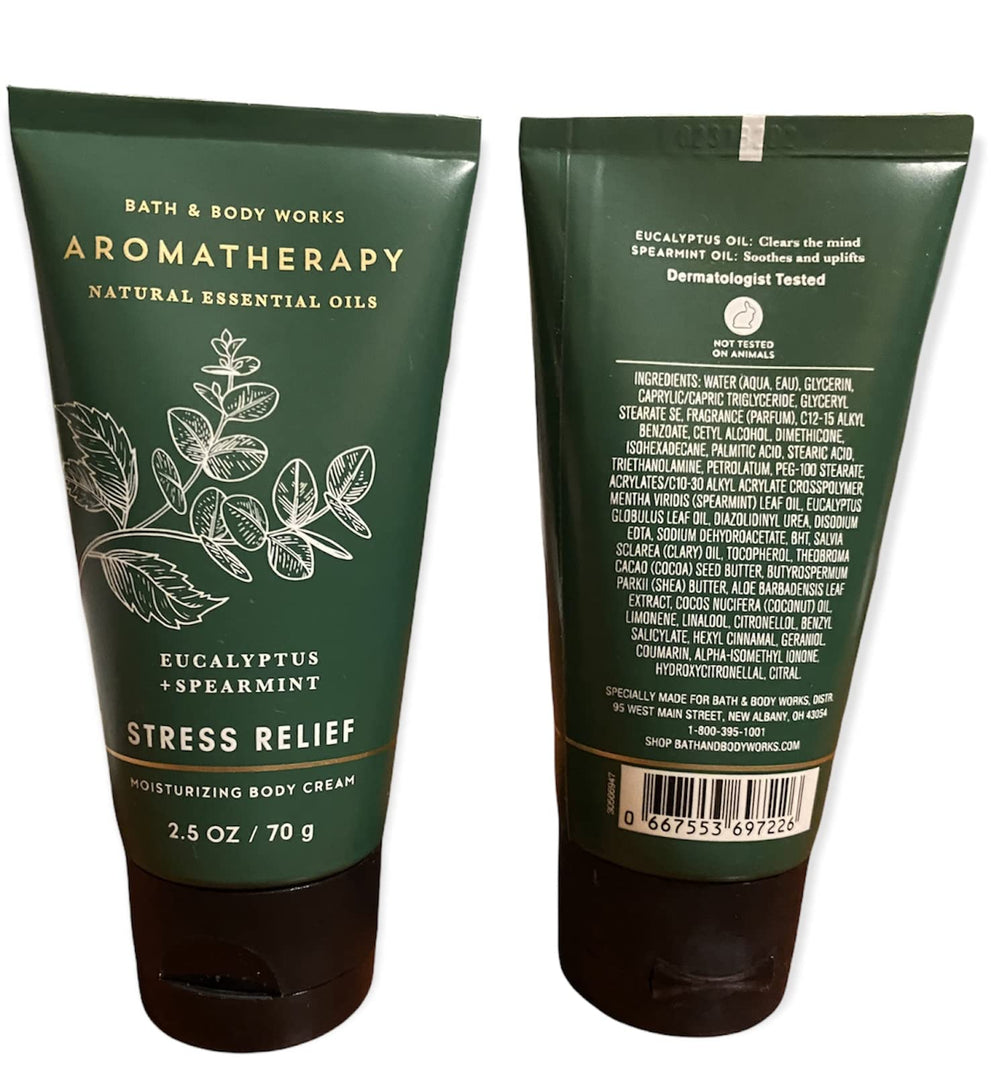 Bath & Body Works aromaterapia de eucalipto y menta en crema, texturas calmantes para el día.