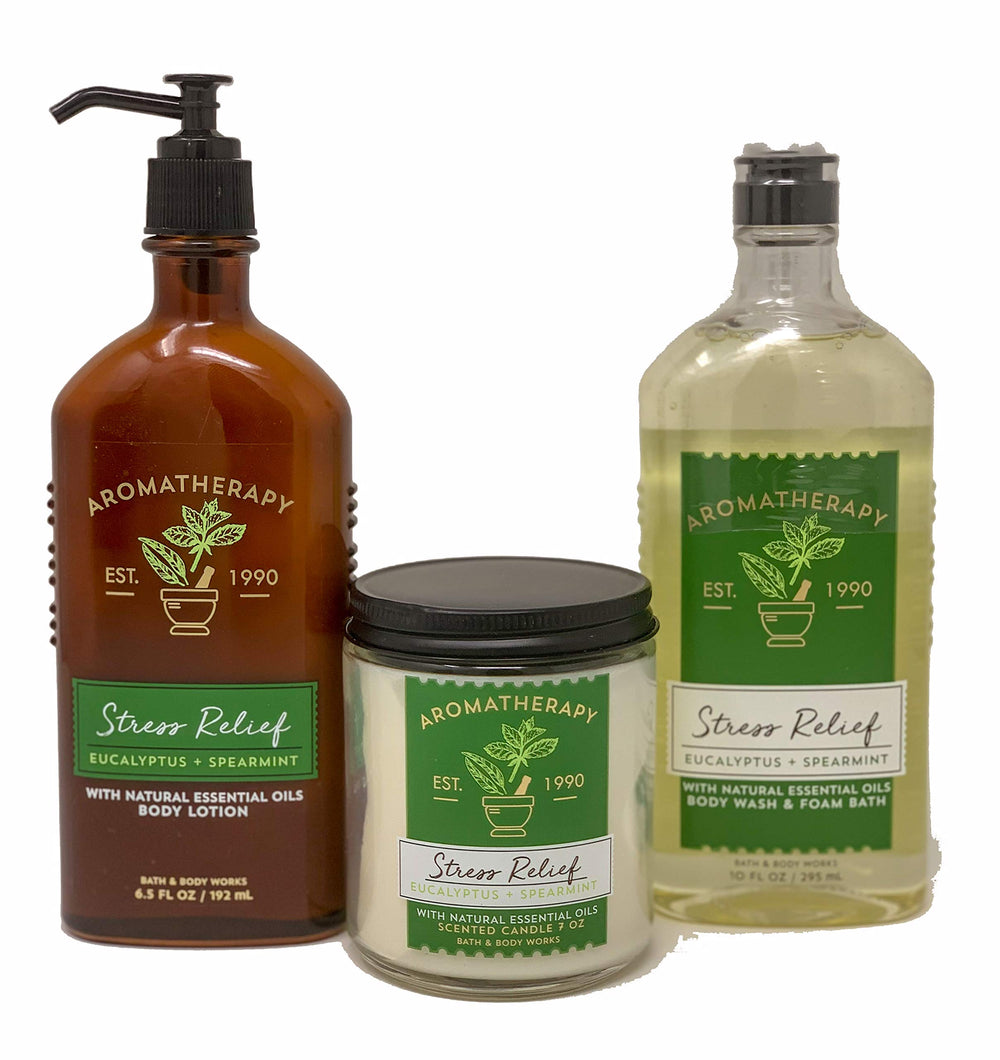 Difusor Bath & Body Works con eucalipto y menta para relajación.