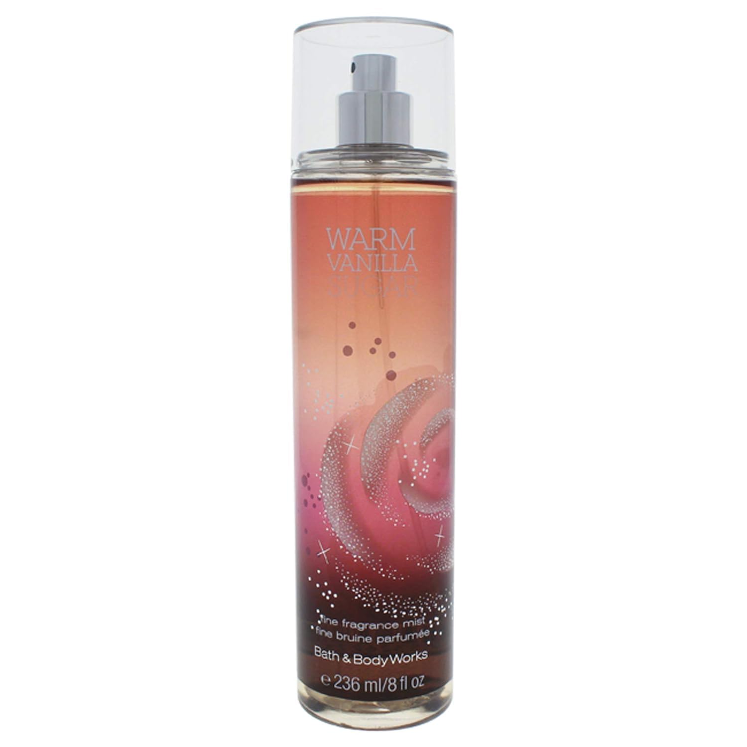 Bath & Body Works Warm Vanilla Sugar Mist, botella-8oz para uso diario.
