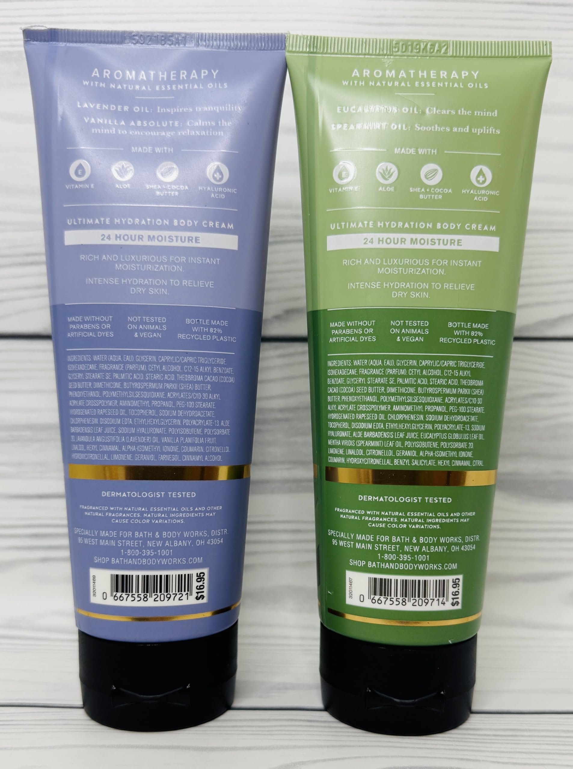 Bath & Body Works crema corporal aromaterapia lavanda-vainilla promueve relajación.