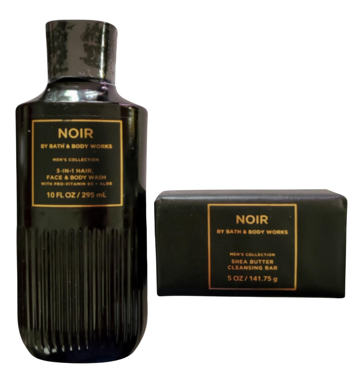 Bath & Body Works Noir, botella vertida, aroma misterioso para el uso diario.