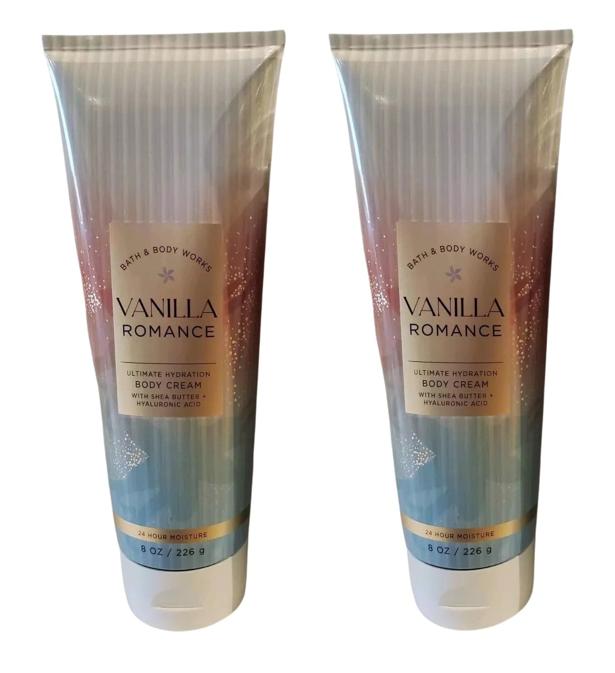 Bath & Body Works Vanilla Romance crema hidratante corporal para piel suave y perfumada.