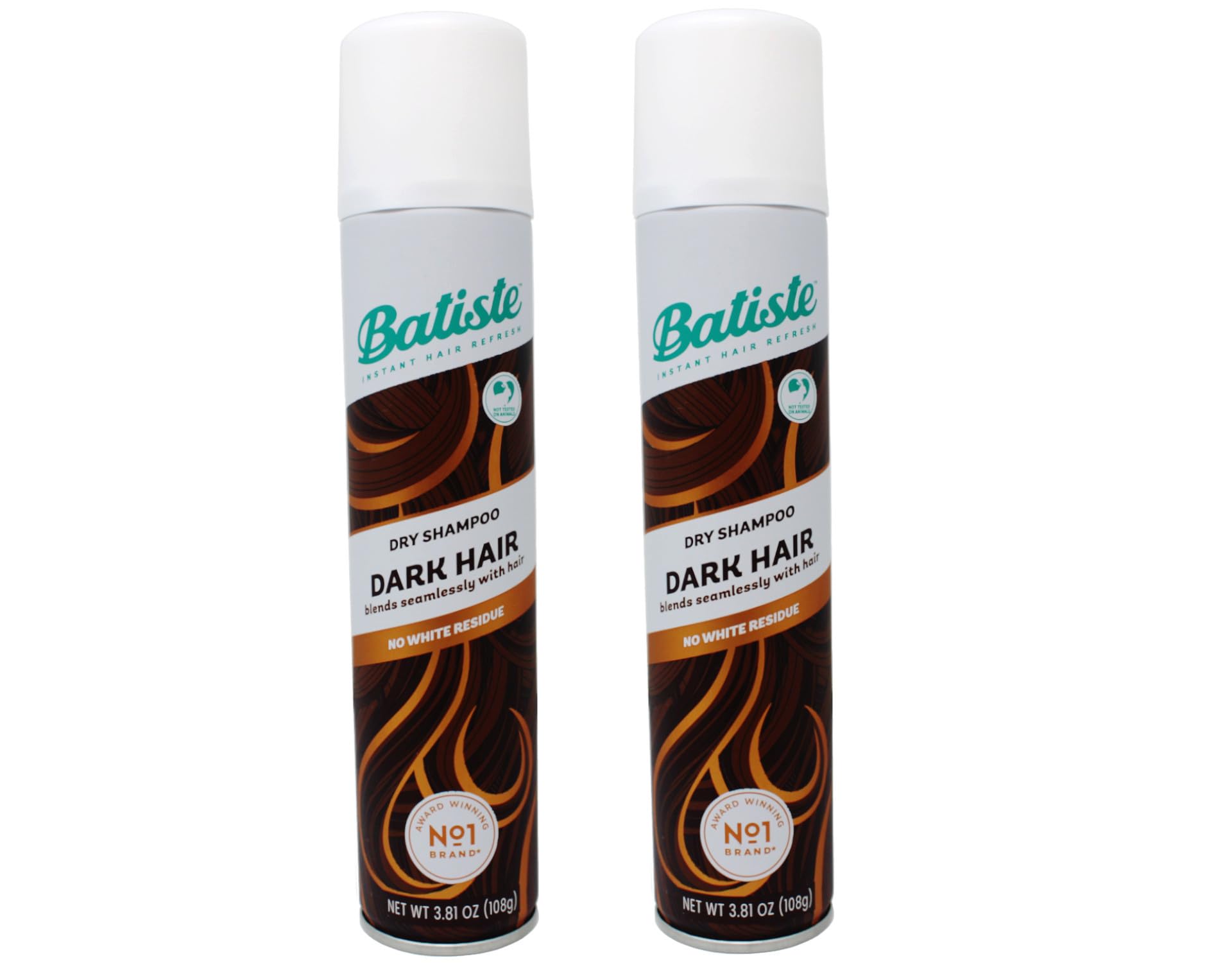 Batiste Champú Seco para Cabello Oscuro, pack de dos, refresca entre lavados.