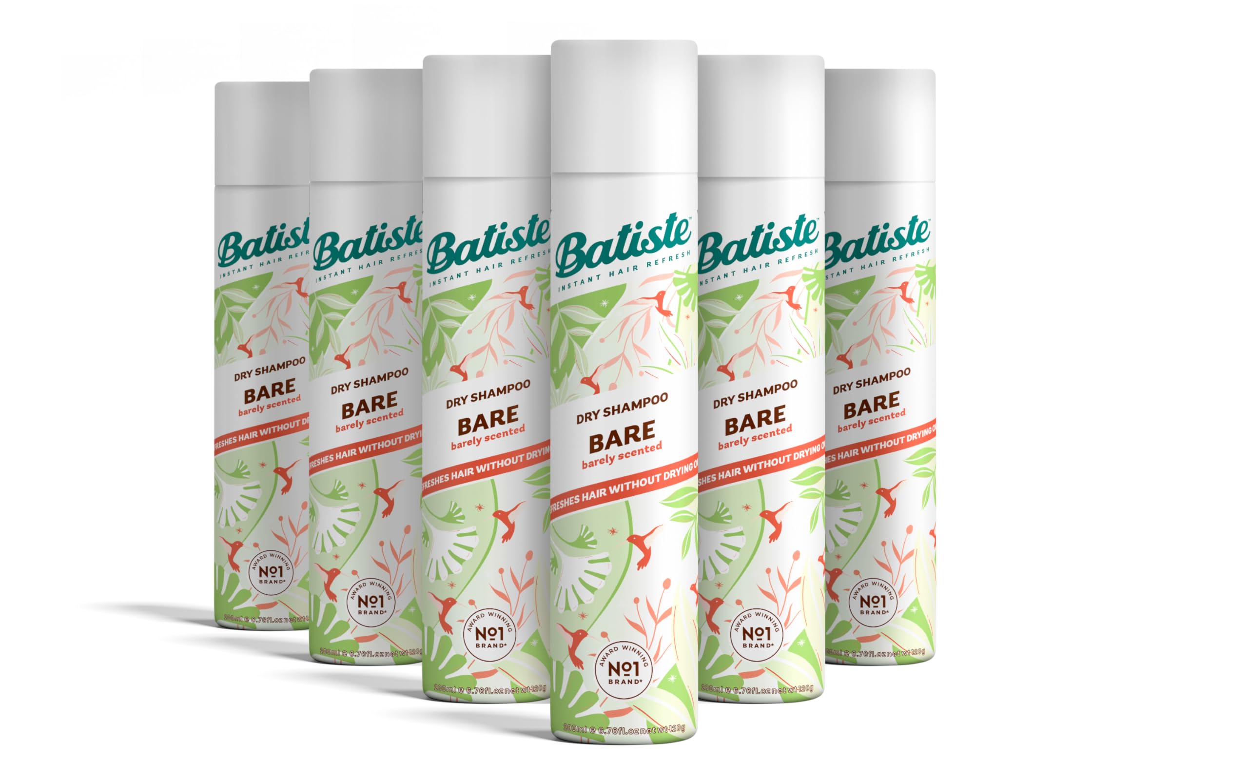 Botella de Batiste Champú en Seco Bare para retoques rápidos.