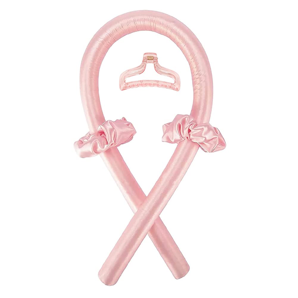 BATOUDE cinta rizar sin calor rosa para rizos suaves y sin daño.