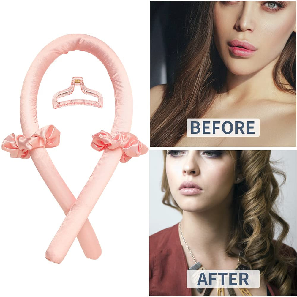 BATOUDE rodillo de seda para dormir rosa crea ondas naturales sin calor.