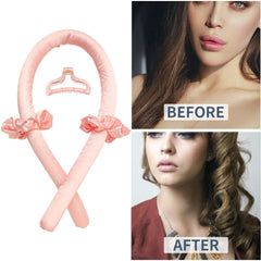 BATOUDE rodillo de seda para dormir rosa crea ondas naturales sin calor.