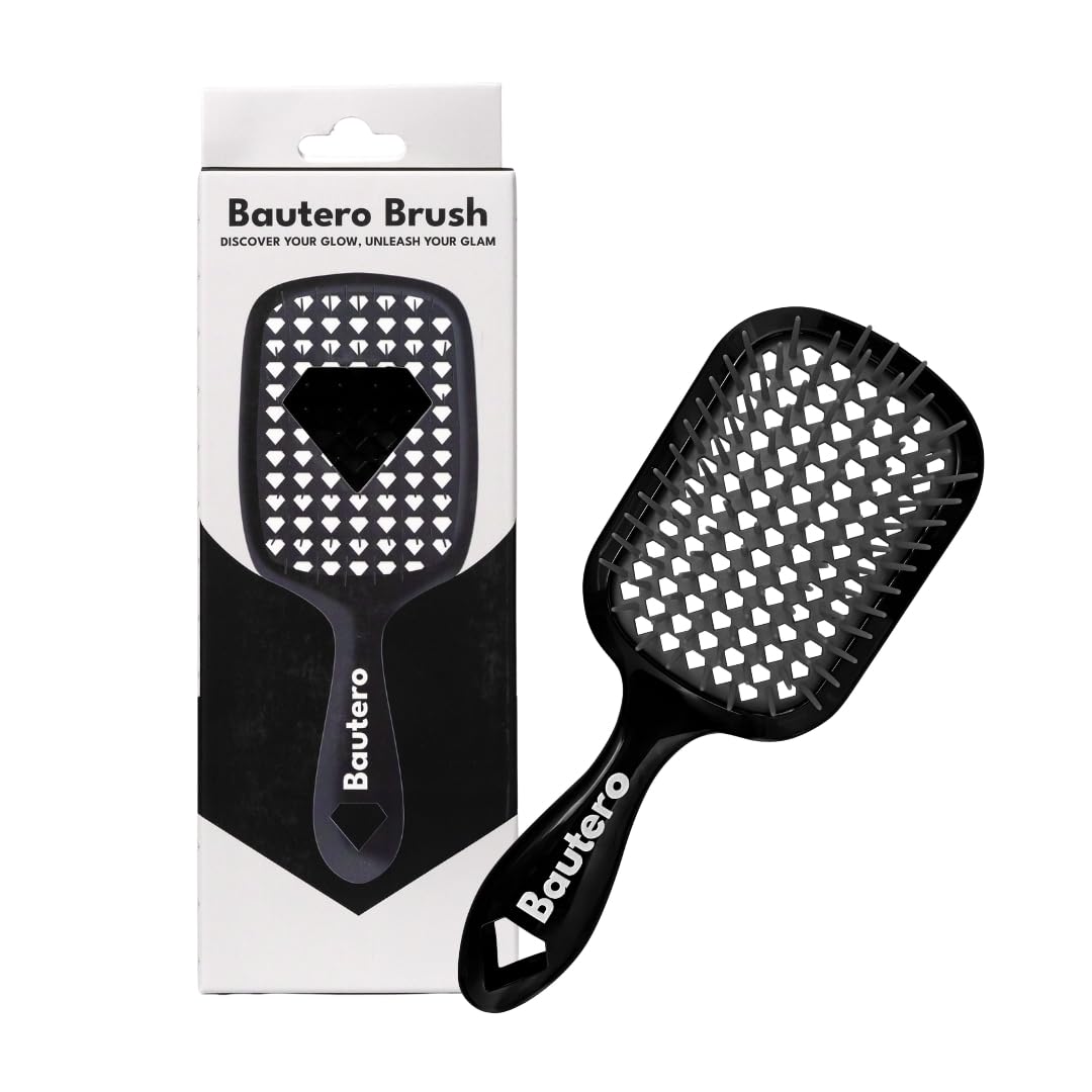 Bautero cepillo desenredante con dientes flexibles para desliz sin dolor en todo tipo de cabello