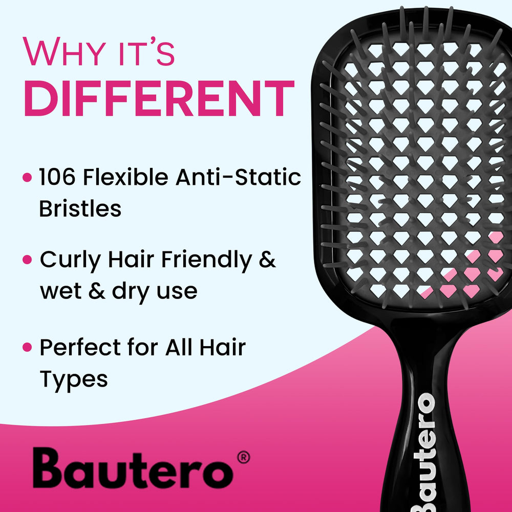 Bautero cepillo para cabello curly desenreda rizos con suavidad