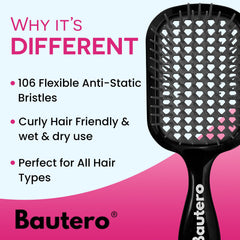 Bautero cepillo para cabello curly desenreda rizos con suavidad