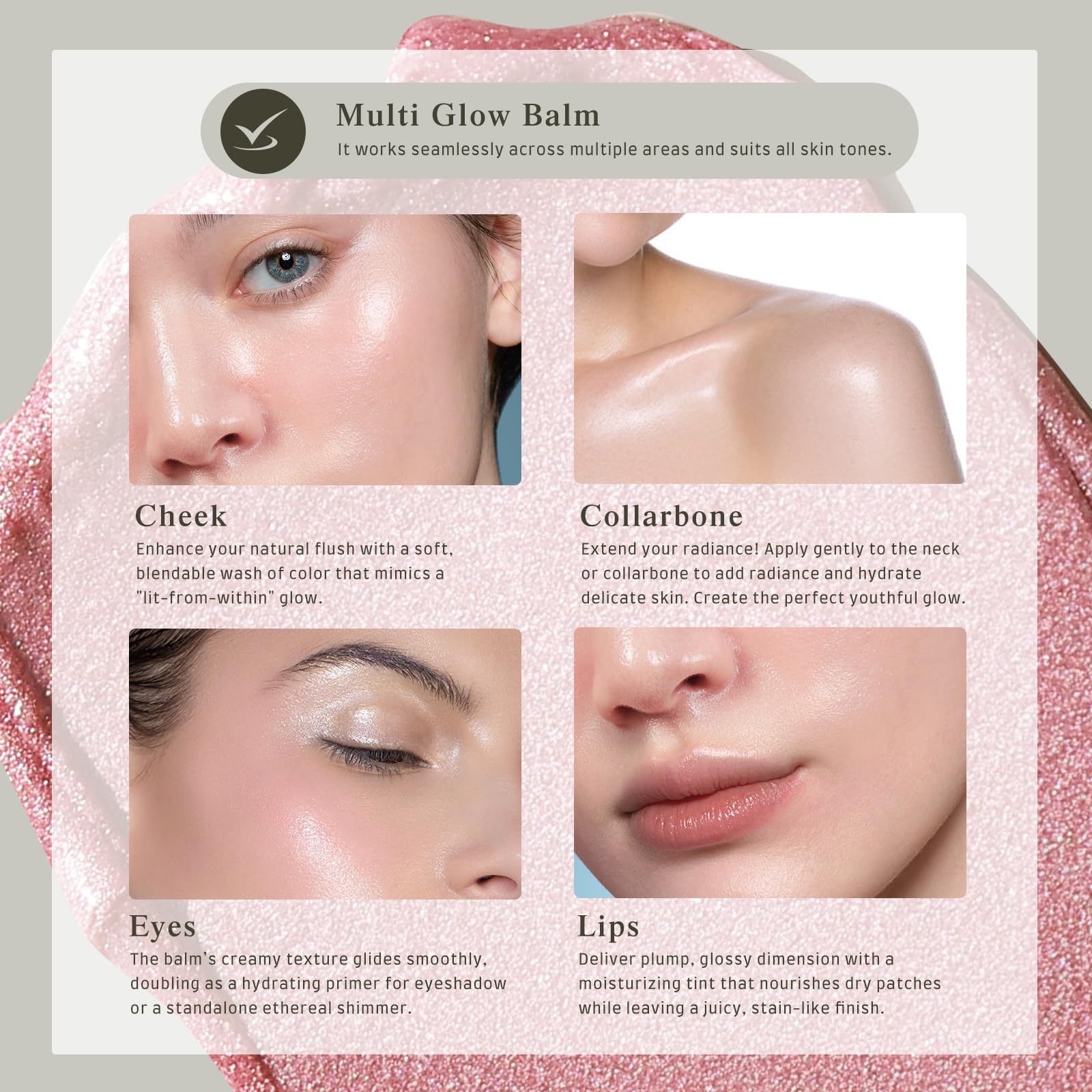 bayfree Multi Glow Balm en envase pequeño, ideal para retoques durante el día.