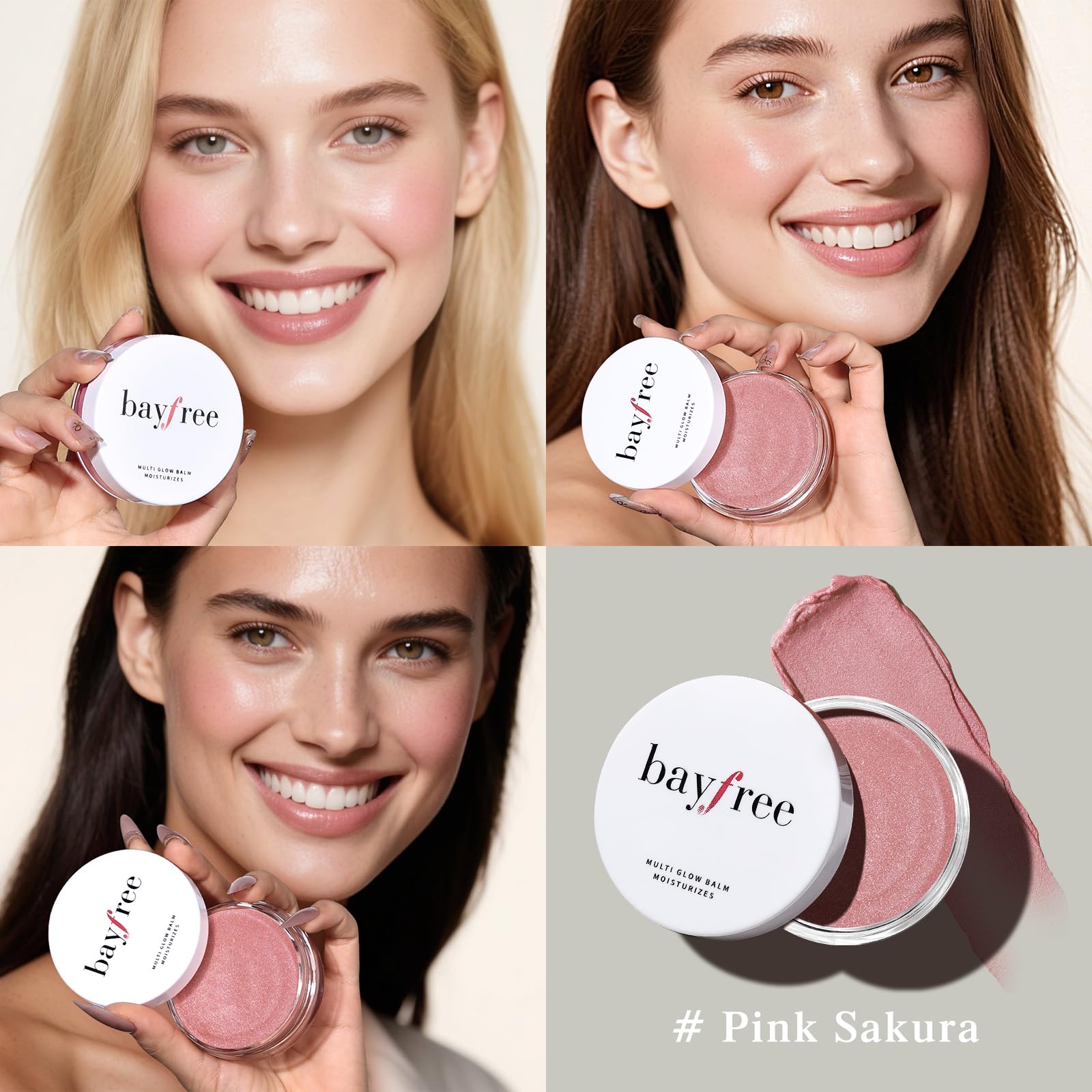 bayfree Multi Glow Balm tono rosado para un resplandor sutil en la piel.