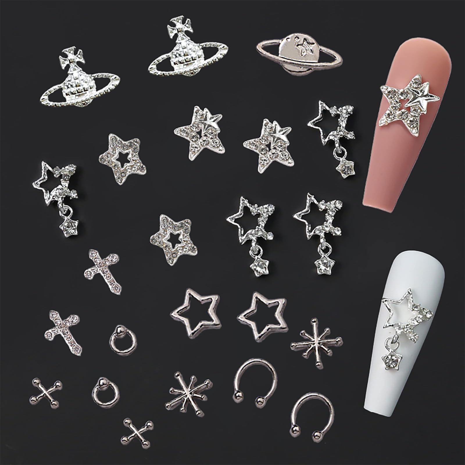 BBATT-HAPPY charms cruces para uñas, ideas de diseño sofisticado y duradero.
