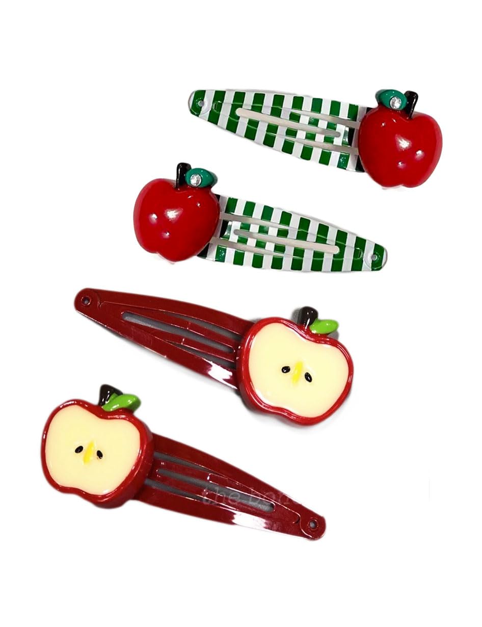 BBTDIN manzana roja, clip de pelo para niñas, ideal para looks diarios.