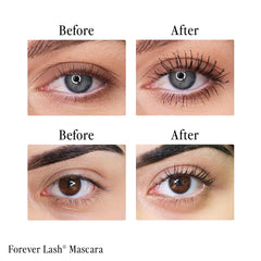 Pestañas más largas con Forever Lash Mascara para un look nocturno.