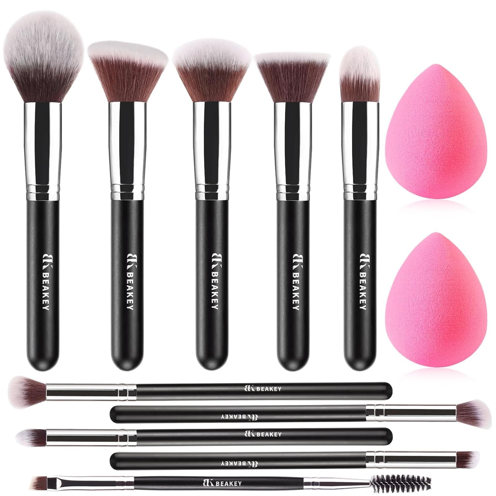 BEAKEY brochas para base y ojos, acabado suave y uniforme
