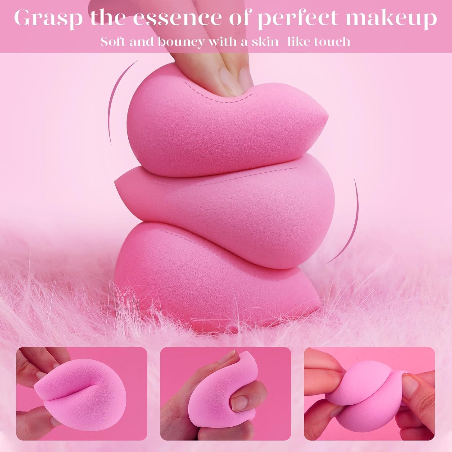 Esponja BEAKEY con punta en lágrima para zonas difíciles y delineadas.