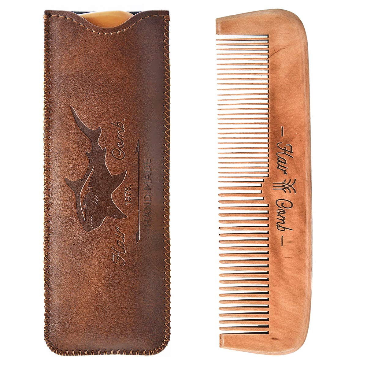 Beard Power peine de madera con dientes redondeados protege la piel.