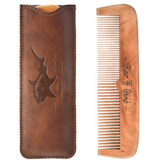 Beard Power peine de madera con dientes redondeados protege la piel.