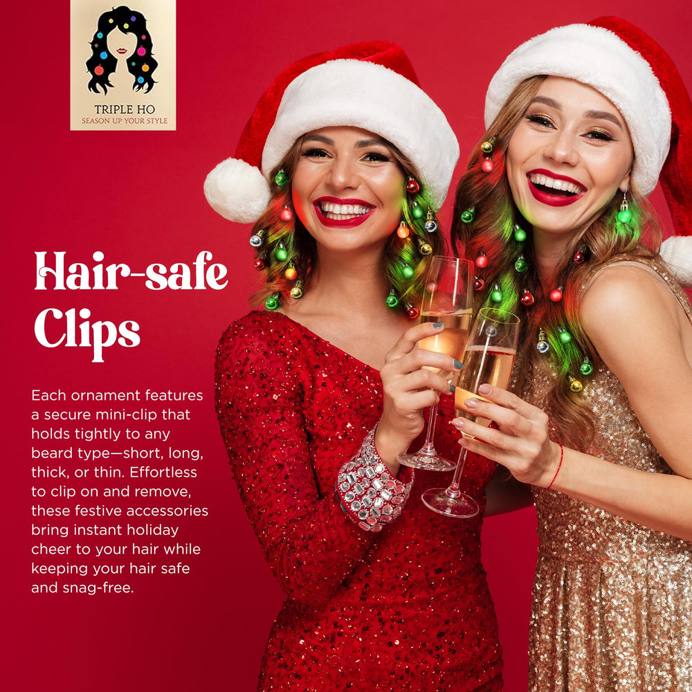 Beardaments para disfraz festivo con destellos brillantes en el cabello
