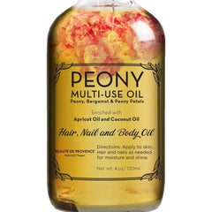 BEAUTE DE PROVENCE: botella de aceite multiuso de peonía para hidratación ligera de piel.