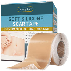 Beauty Buff hoja de silicona para cicatriz quirúrgica, textura suave con uso prolongado.