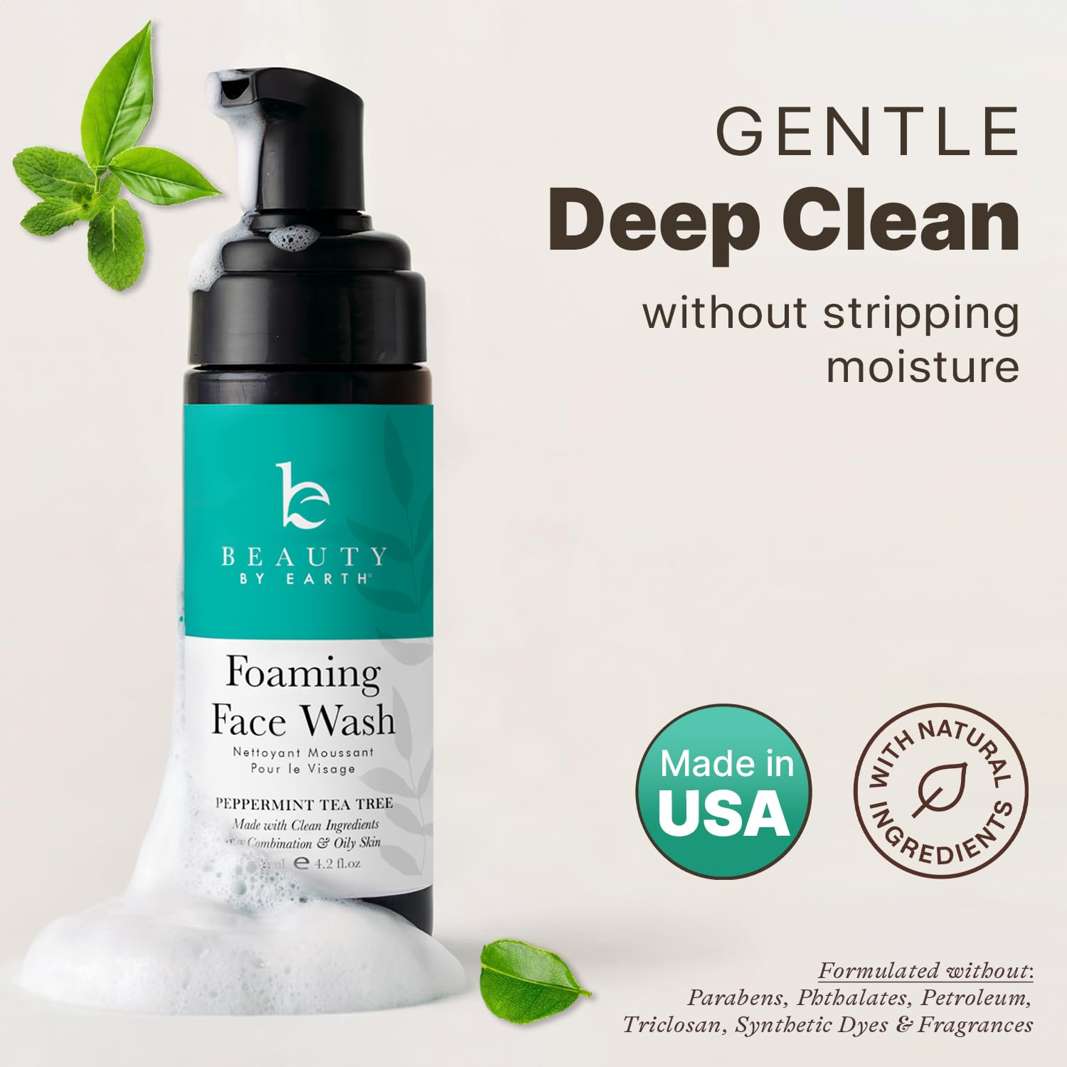 Beauty by Earth ingredientes naturales etiqueta: cuidan la barrera sin resecar.